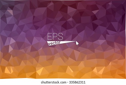 Multicolor dark pink, yellow, orange  geometric rumpled triangular low poly style gradient illustration graphic background. Vector polygonal design for your business.