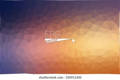 Multicolor dark pink, yellow, orange  geometric rumpled triangular low poly style gradient illustration graphic background. Vector polygonal design for your business.