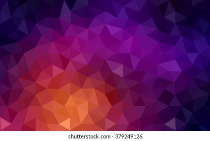Multicolor dark pink, yellow polygonal illustration, which consist of triangles. Geometric background in Origami style with gradient. Triangular design for your business.