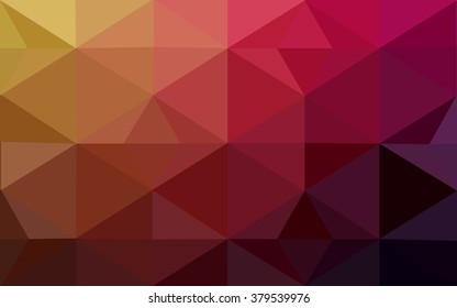 Multicolor dark pink, yellow polygonal illustration, which consist of triangles. Geometric background in Origami style with gradient. Triangular design for your business.
