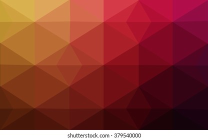 Multicolor dark pink, yellow polygonal illustration, which consist of triangles. Geometric background in Origami style with gradient. Triangular design for your business.