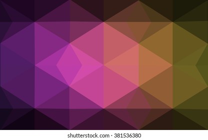 Multicolor dark pink, yellow polygonal illustration, which consist of triangles. Geometric background in Origami style with gradient. Triangular design for your business.