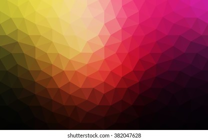 Multicolor dark pink, yellow polygonal illustration, which consist of triangles. Geometric background in Origami style with gradient. Triangular design for your business.