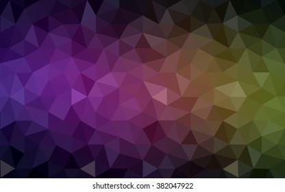Multicolor dark pink, yellow polygonal illustration, which consist of triangles. Geometric background in Origami style with gradient. Triangular design for your business.
