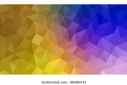 Multicolor dark pink, yellow polygonal illustration, which consist of triangles. Geometric background in Origami style with gradient. Triangular design for your business.