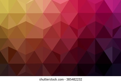 Multicolor dark pink, yellow polygonal illustration, which consist of triangles. Geometric background in Origami style with gradient. Triangular design for your business.