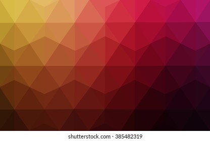 Multicolor dark pink, yellow polygonal illustration, which consist of triangles. Geometric background in Origami style with gradient. Triangular design for your business.