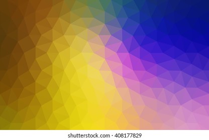 Multicolor dark pink, yellow polygonal illustration, which consist of triangles. Geometric background in Origami style with gradient. Triangular design for your business.