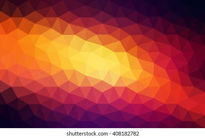 Multicolor dark pink, yellow polygonal illustration, which consist of triangles. Geometric background in Origami style with gradient. Triangular design for your business.