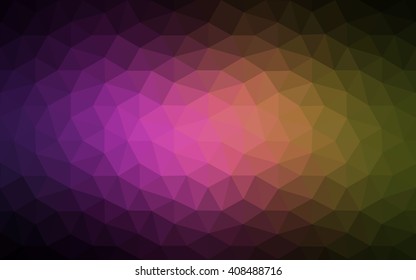 Multicolor dark pink, yellow polygonal illustration, which consist of triangles. Geometric background in Origami style with gradient. Triangular design for your business.