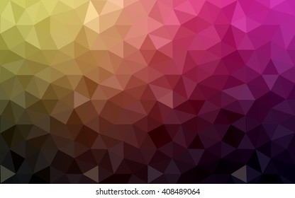 Multicolor dark pink, yellow polygonal illustration, which consist of triangles. Geometric background in Origami style with gradient. Triangular design for your business.