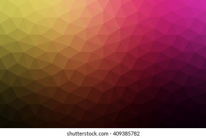 Multicolor dark pink, yellow polygonal illustration, which consist of triangles. Geometric background in Origami style with gradient. Triangular design for your business.