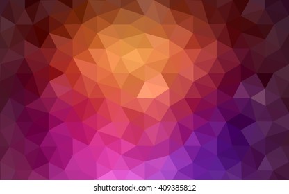 Multicolor dark pink, yellow polygonal illustration, which consist of triangles. Geometric background in Origami style with gradient. Triangular design for your business.