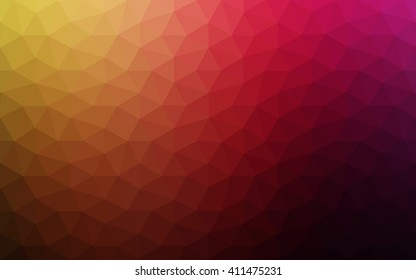 Multicolor dark pink, yellow polygonal illustration, which consist of triangles. Geometric background in Origami style with gradient. Triangular design for your business.