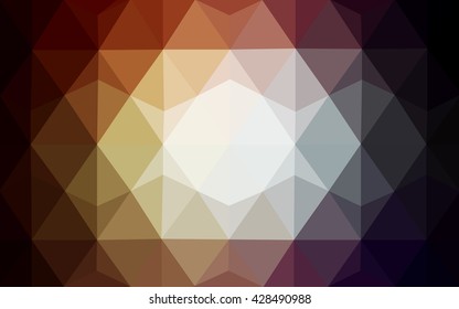 Multicolor dark pink, yellow polygonal illustration, which consist of triangles. Geometric background in Origami style with gradient. Triangular design for your business.