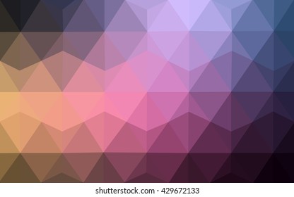 Multicolor dark pink, yellow polygonal illustration, which consist of triangles. Geometric background in Origami style with gradient. Triangular design for your business.