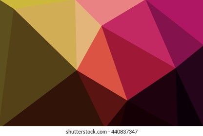Multicolor dark pink, yellow polygonal illustration, which consist of triangles. Geometric background in Origami style with gradient. Triangular design for your business.