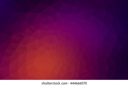 Multicolor dark pink, yellow polygonal illustration, which consist of triangles. Geometric background in Origami style with gradient. Triangular design for your business.
