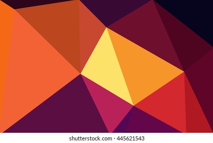 Multicolor dark pink, yellow polygonal illustration, which consist of triangles. Geometric background in Origami style with gradient.