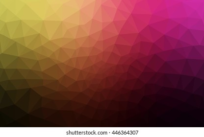 Multicolor dark pink, yellow polygonal illustration, which consist of triangles. Geometric background in Origami style with gradient. Triangular design for your business.