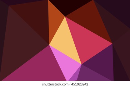 Multicolor dark pink, yellow polygonal illustration, which consist of triangles. Geometric background in Origami style with gradient. Triangular design for your business.