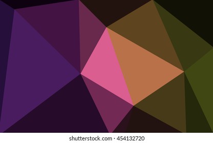 Multicolor dark pink, yellow polygonal illustration, which consist of triangles. Geometric background in Origami style with gradient. Triangular design for your business.