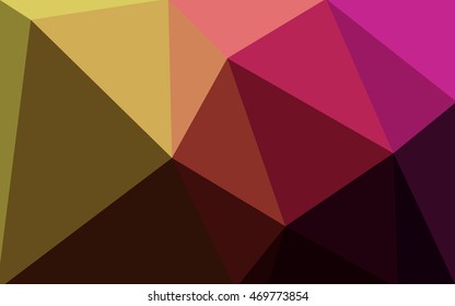 Multicolor dark pink, yellow polygonal illustration, which consist of triangles. Geometric background in Origami style with gradient. Triangular design for your business.