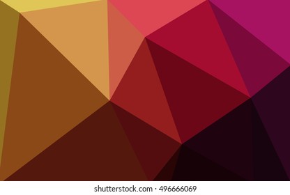 Multicolor dark pink, yellow polygonal illustration, which consist of triangles. Geometric background in Origami style with gradient. Triangular design for your business.