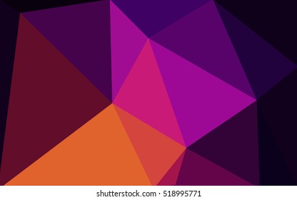 Multicolor dark pink, yellow polygonal illustration, which consist of triangles. Geometric background in Origami style with gradient. Triangular design for your business.
