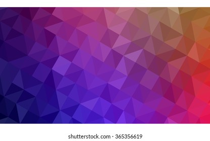 Multicolor dark polygonal illustration, which consist of triangles. Geometric background in Origami style with gradient. Triangular design for your business in vector. Rainbow, spectrum image.