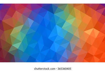 Multicolor dark polygonal illustration, which consist of triangles. Geometric background in Origami style with gradient. Triangular design for your business in vector. Rainbow, spectrum image.