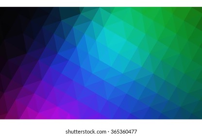 Multicolor dark polygonal illustration, which consist of triangles. Geometric background in Origami style with gradient. Triangular design for your business in vector. Rainbow, spectrum image.