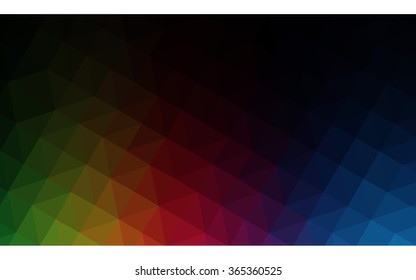 Multicolor dark polygonal illustration, which consist of triangles. Geometric background in Origami style with gradient. Triangular design for your business in vector. Rainbow, spectrum image.