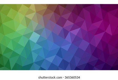 Multicolor dark polygonal illustration, which consist of triangles. Geometric background in Origami style with gradient. Triangular design for your business in vector. Rainbow, spectrum image.