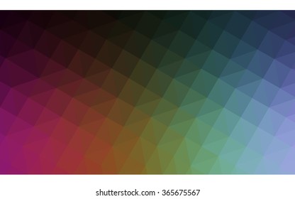 Multicolor dark polygonal illustration, which consist of triangles. Geometric background in Origami style with gradient. Triangular design for your business. Rainbow, spectrum image.