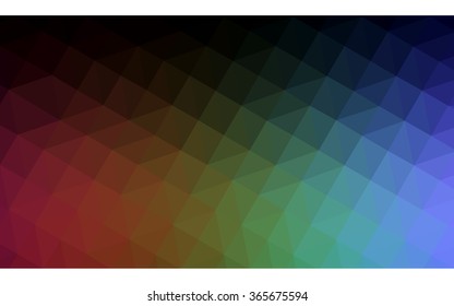 Multicolor dark polygonal illustration, which consist of triangles. Geometric background in Origami style with gradient. Triangular design for your business. Rainbow, spectrum image.