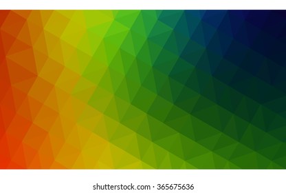 Multicolor dark polygonal illustration, which consist of triangles. Geometric background in Origami style with gradient. Triangular design for your business. Rainbow, spectrum image.