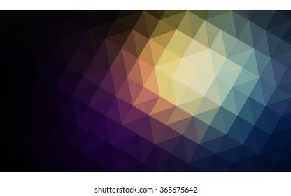 Multicolor dark polygonal illustration, which consist of triangles. Geometric background in Origami style with gradient. Triangular design for your business. Rainbow, spectrum image.