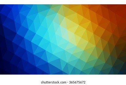Multicolor dark polygonal illustration, which consist of triangles. Geometric background in Origami style with gradient. Triangular design for your business. Rainbow, spectrum image.