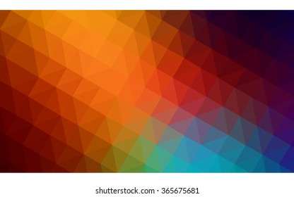 Multicolor dark polygonal illustration, which consist of triangles. Geometric background in Origami style with gradient. Triangular design for your business. Rainbow, spectrum image.
