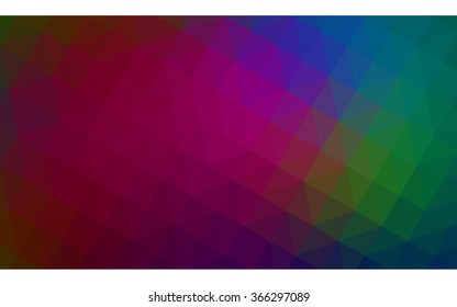 Multicolor dark polygonal illustration, which consist of triangles. Geometric background in Origami style with gradient. Triangular design for your business. Rainbow, spectrum image.