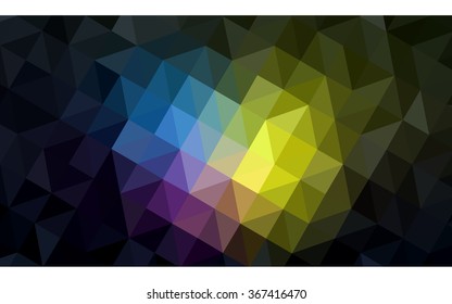 Multicolor dark polygonal illustration, which consist of triangles. Geometric background in Origami style with gradient. Triangular design for your business. Rainbow, spectrum image.
