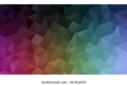 Multicolor dark polygonal illustration, which consist of triangles. Geometric background in Origami style with gradient. Triangular design for your business. Rainbow, spectrum image.