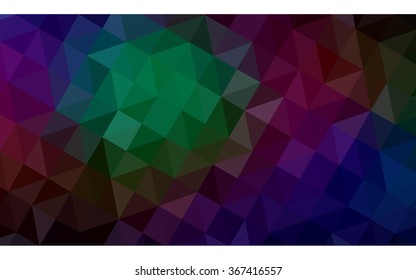 Multicolor dark polygonal illustration, which consist of triangles. Geometric background in Origami style with gradient. Triangular design for your business. Rainbow, spectrum image.