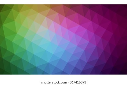 Multicolor dark polygonal illustration, which consist of triangles. Geometric background in Origami style with gradient. Triangular design for your business. Rainbow, spectrum image.