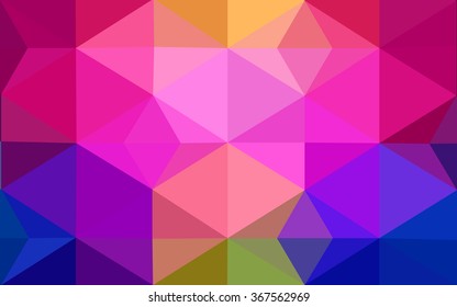 Multicolor dark polygonal illustration, which consist of triangles. Geometric background in Origami style with gradient. Triangular design for your business. Rainbow, spectrum image.