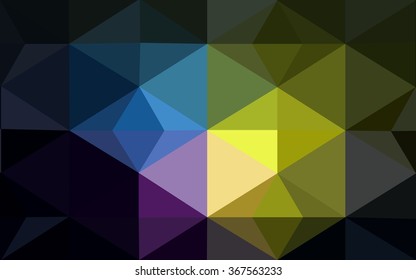Multicolor dark polygonal illustration, which consist of triangles. Geometric background in Origami style with gradient. Triangular design for your business. Rainbow, spectrum image.