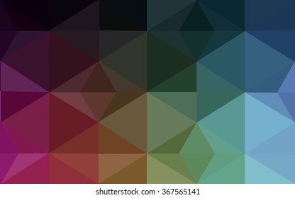 Multicolor dark polygonal illustration, which consist of triangles. Geometric background in Origami style with gradient. Triangular design for your business. Rainbow, spectrum image.