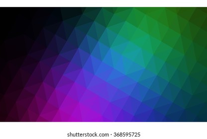 Multicolor dark polygonal illustration, which consist of triangles. Geometric background in Origami style with gradient. Triangular design for your business. Rainbow, spectrum image.