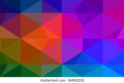 Multicolor dark polygonal illustration, which consist of triangles. Geometric background in Origami style with gradient. Triangular design for your business. Rainbow, spectrum image.